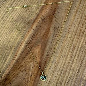 David Yurman 18K Gold DY Necklace With Diamonds